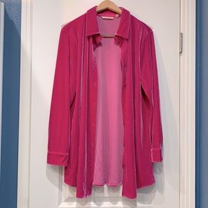 Magenta Velvet Cardigan (L)